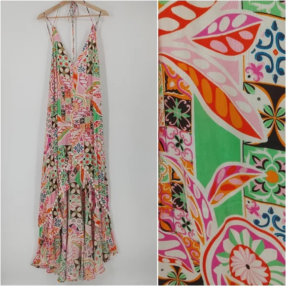 ASOS High-Low Printed Midi Dress - Picture 1 of 9